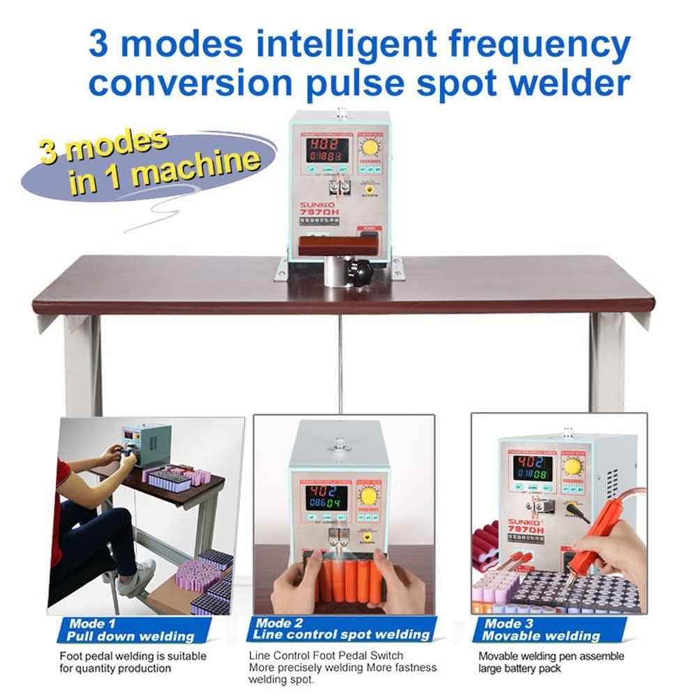 Saldatrice a Punti a Batteria 797DH, Saldatrice a Batteria, Saldatrice a Punti a impulsi da 3,8 kW, Saldatrice a Punti a Batteria e Stazione di Saldatura Saldatrice a impulsi Portatile, per Pacco ba