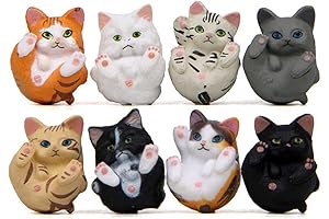 Deluxe 8-Piece Mini Cat Figurine Collection Playset