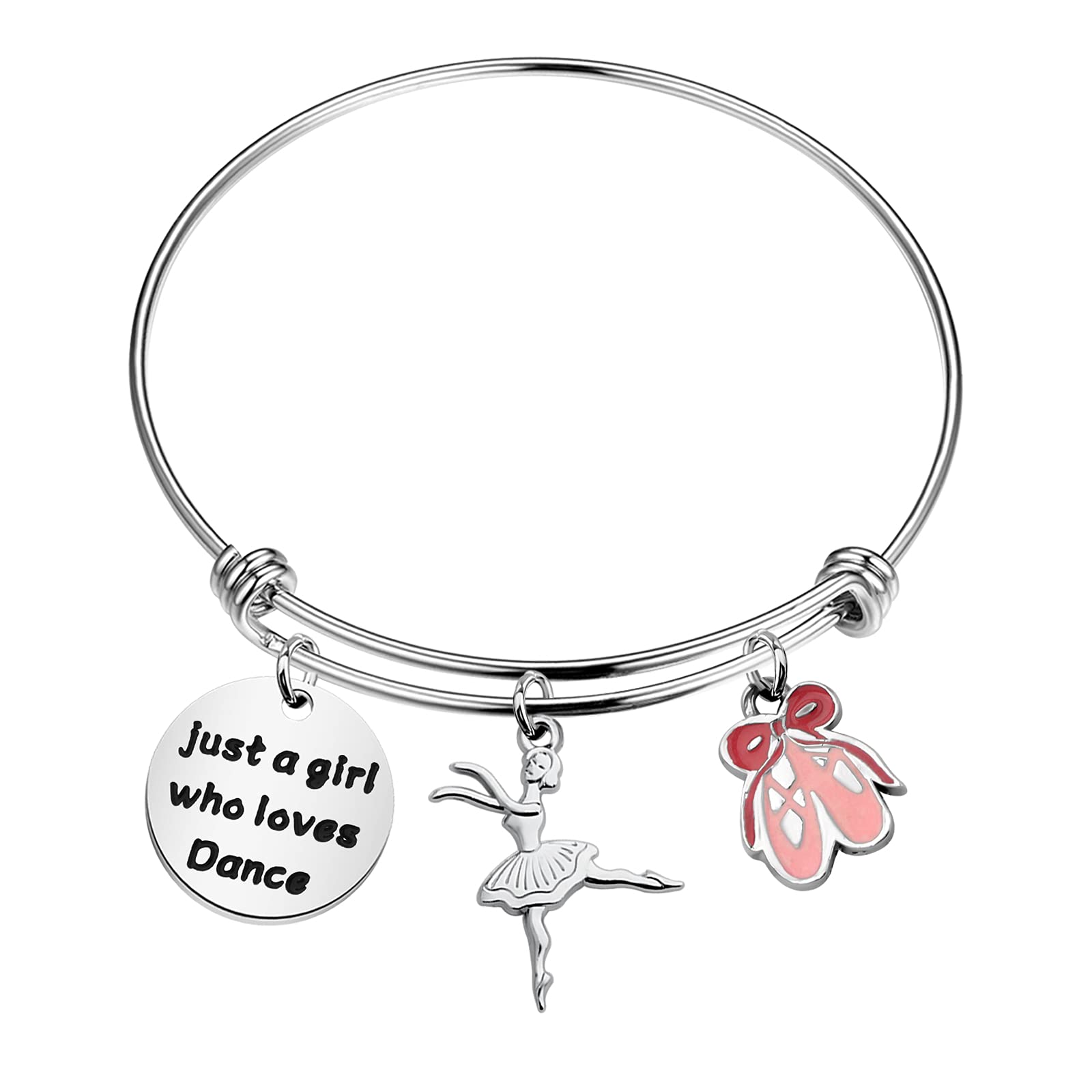 Gzrlyf  Dance  Lover Gifts just a Girl who Loves  Dance  Bracelet Dancing Jewelry Ballet Girl Gift