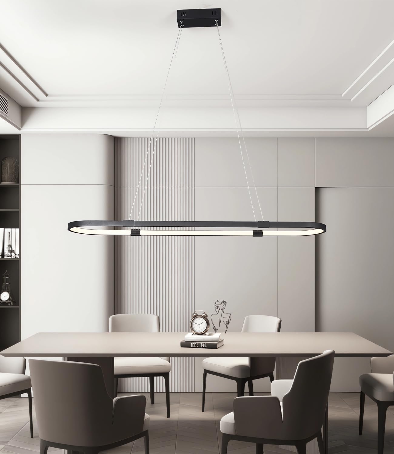 Ściemnialna lampa wisząca LED Czarna lampa wisząca Żyrandol do jadalni Okrągłe wiszące żyrandole z pilotem Lampa wisząca na wyspę kuchenną Sala konferencyjna Biuro Lampa sufitowa