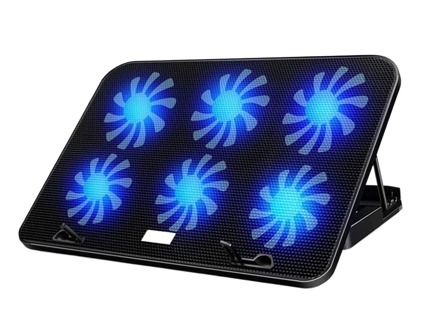 Laptop Kühler Laptop Lüfter Notebook Kühler Sechs Lüfter Gaming Laptop Kühler Notebook Laptop Cooling Pad 2 USB Port Notebook Ständer Für Laptop Laptop Kühlpad Notebook Lüfter ( Blue : Black , Size :