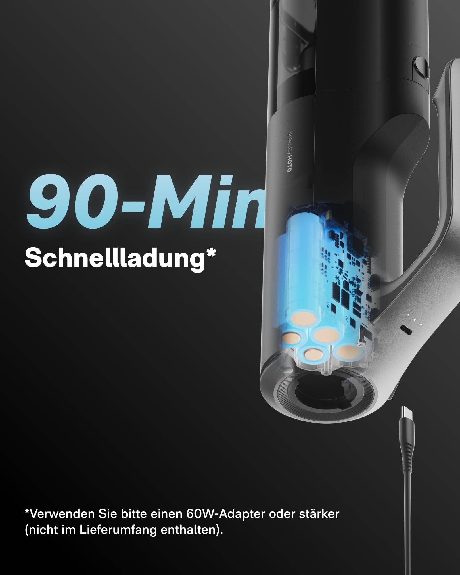 HOTO BlowVac™ Handstaubsauger Akku, 23000Pa Starke Leistung, 3 Saugstufen | Kabelloser Autostaubsauger für Auto, Schreibtisch, Boot, Haushalt Tierhaare, Teppich, Mit Gebläse & Luftgebläsepumpe