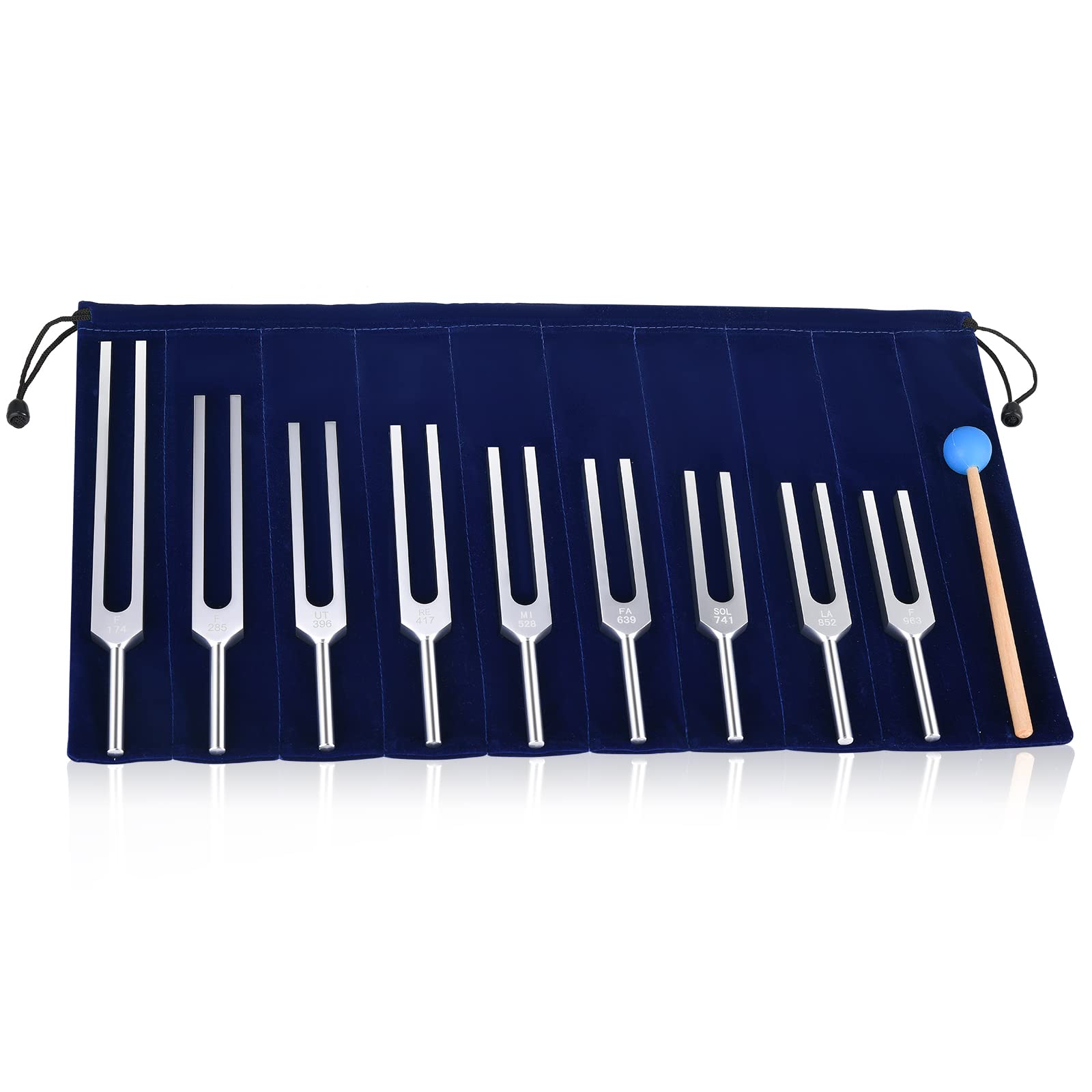 SPUIOOY 9 Tuning Fork Set,Tuning Forks,Chakra,Maditation,Relieve Stress,Sound Trainning(174 Hz,285 H