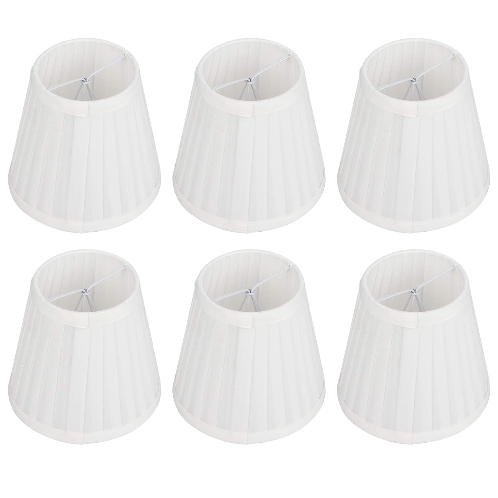 Paralume in Tessuto, Set di 6 Paralume per Lampadario a Barilotto Plissettato, Paralume Piccolo per Lampadine E14, moderna copertura della luce del pendente per Tavolo Lampada Da Parete