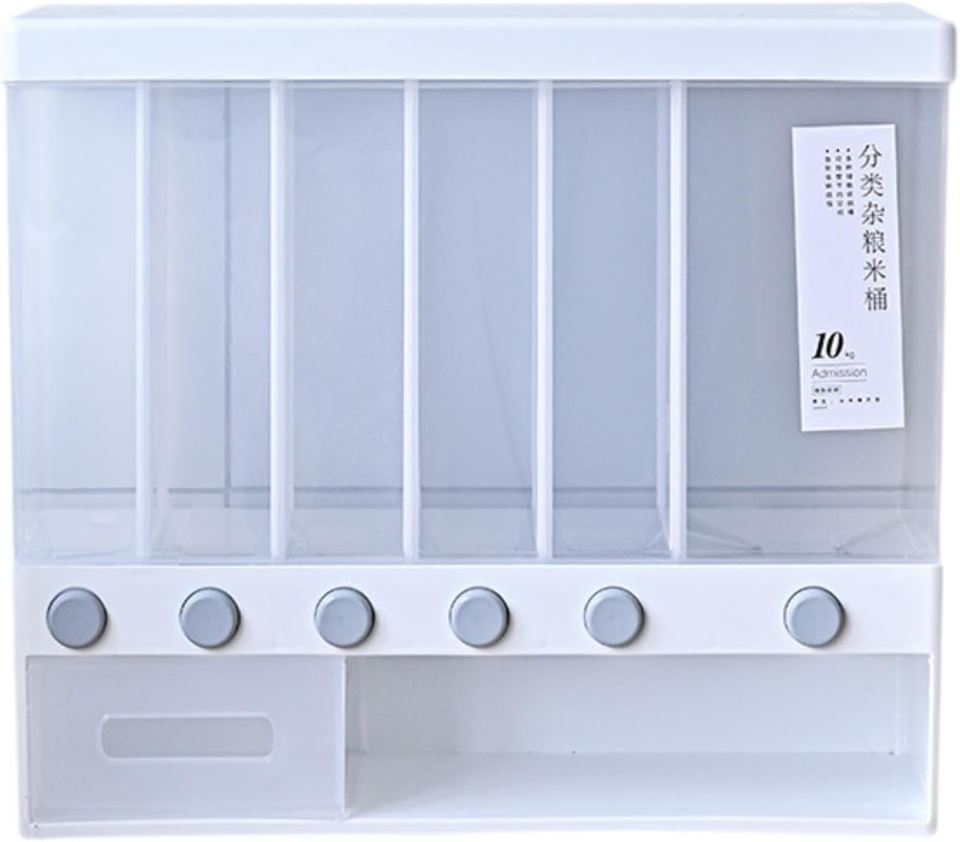 Cereal Dispenser Transparent 10L Grains Rice Bucket for Soybean Rice Pantry