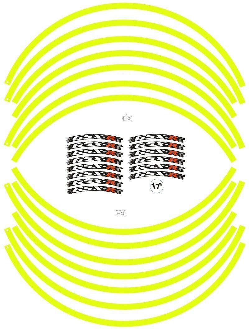 labelbike - Adesivi Strisce Moto Cerchi Ruote Tuning Kit compatibile con GSX-R Suzuki GSXR - Giallo fluo
