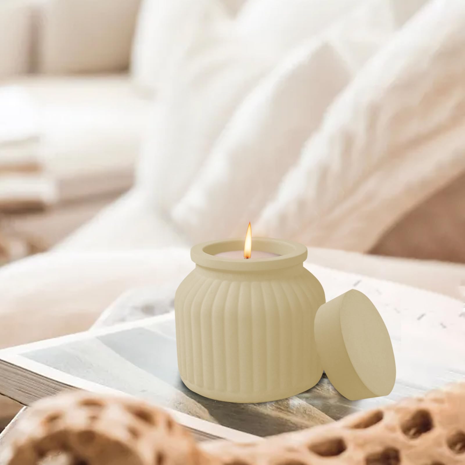 2 Pièces Moule Silicone Bougie Verser Moules, Bougeoirs En