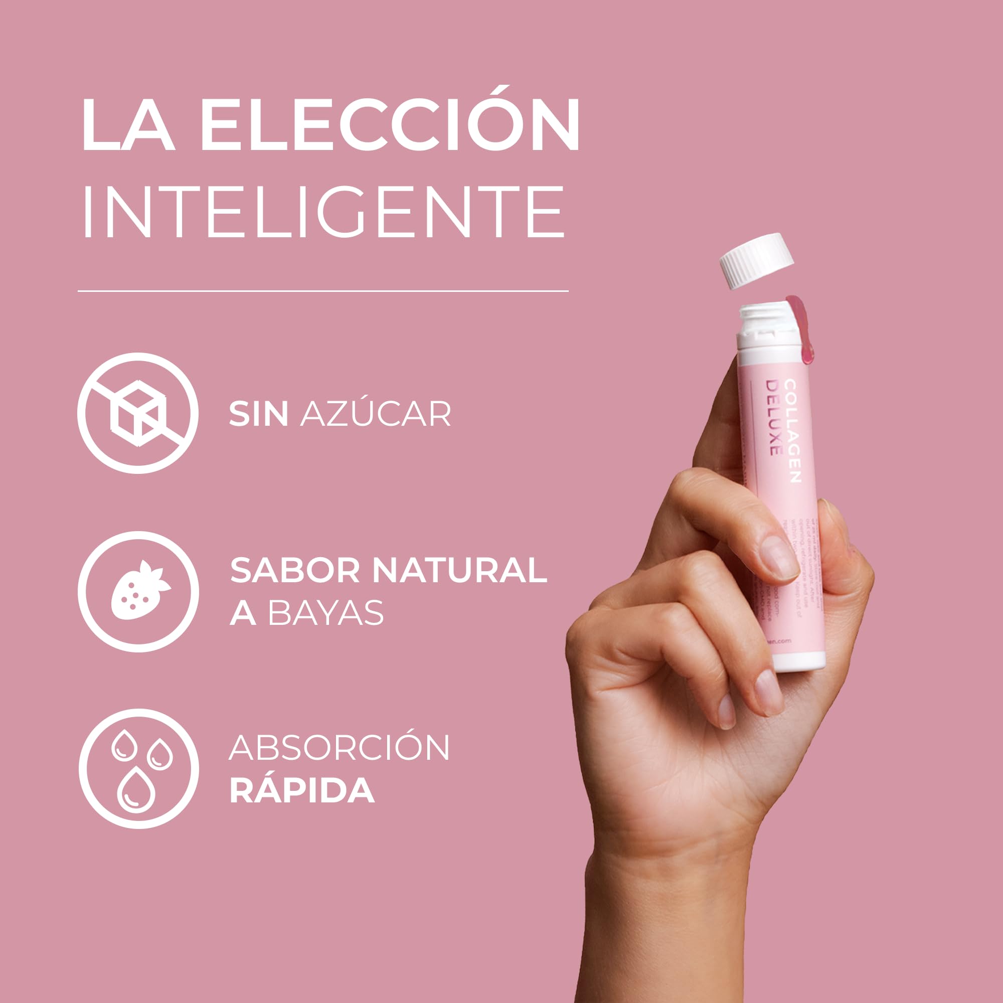Swedish Collagen Deluxe | Suplemento líquido de colágeno marino hidrolizado de 12.500 mg - 20 dosis diarias de 25 ml | Ácido hialurónico, biotina y vitamina C para un cabello, piel, uñas y