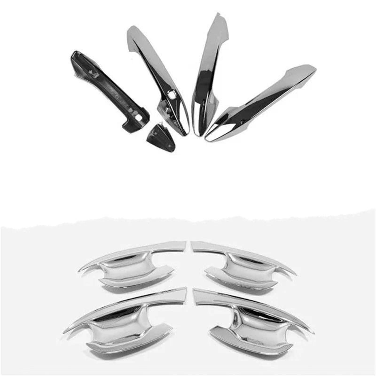 JTWMTY for Kia for Sportage LHD 2023 2024 2025 Carbon Fiber Chrome Car Door Handle Cover Trim Sticker Accessories(Style 6)