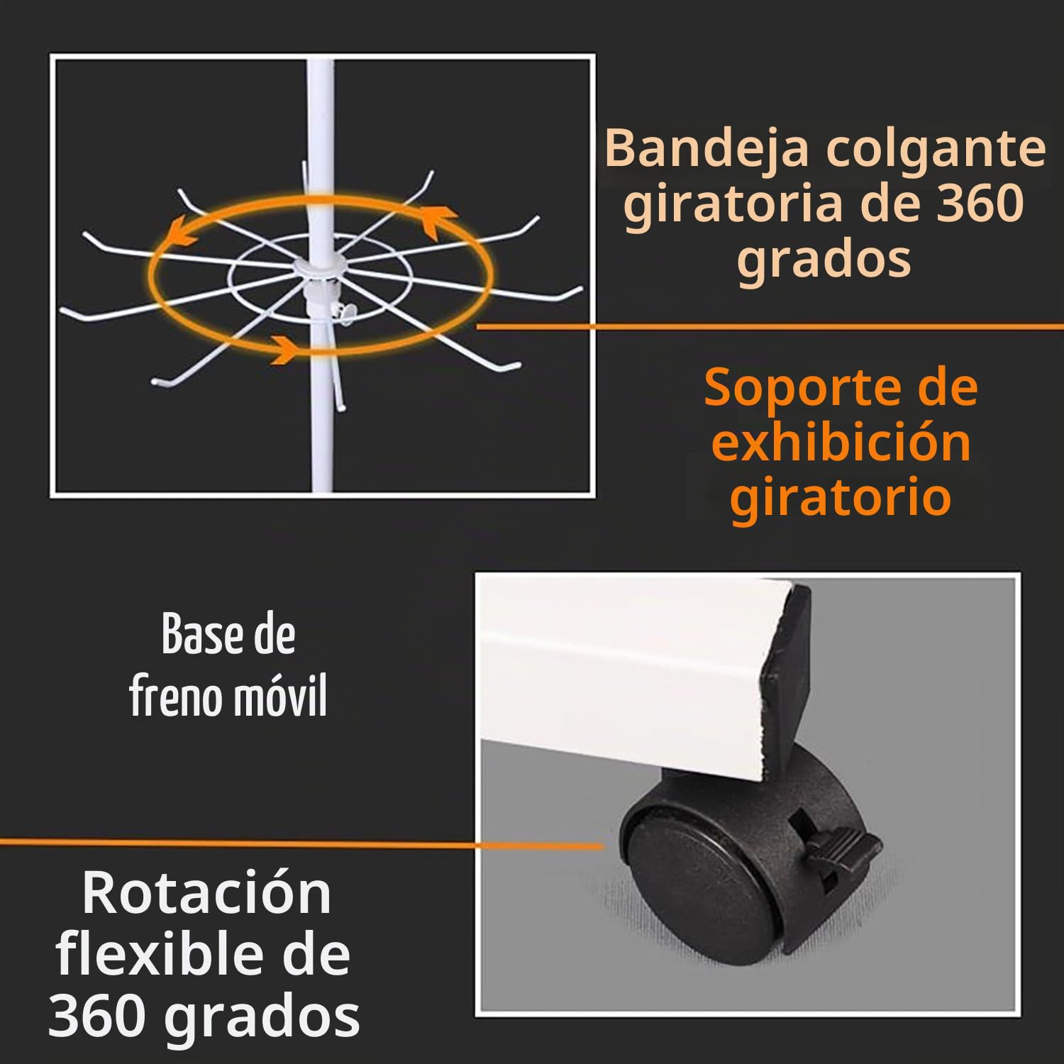 Estantería Metálica,Estantería Giratoria De 7 Niveles,Estantes Verticales Para Tiendas y Supermercados,Puede Contener Sombreros,Guantes,Bufandas,Etc.,Para Uso Comercial Como Doméstico(Blanco)