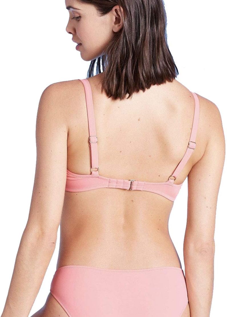 Shade & Shore Women's Light Lift Smocked Bikini Top - (Flamingo Pink)
