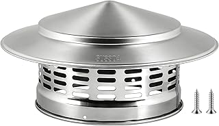 SWAWIS Ø 160mm Schornsteinabdeckung Runde aus Edelstahl 304 Regenhaube Schornstein Kaminhaube Kaminabdeckung Schornsteinaufsatz für Kaminrohr Ofenrohr Kamin Schornstein, Wetterschutz Entlüftung