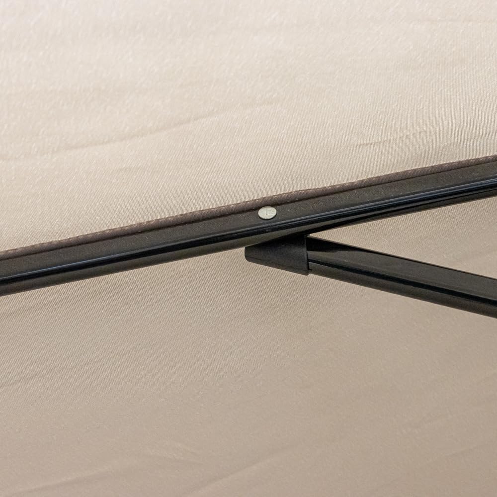 IlGruppone Ombrellone da Giardino Decentrato 3x2 m con Braccio Laterale e Manovella, Parasole Rettangolare Impermeabile in Poliestere con Foro di Ventilazione, Struttura in Acciaio, Beige