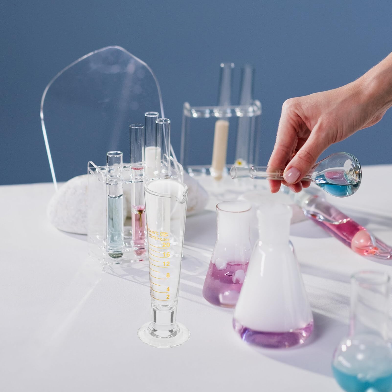 iplusmile Labor-Messbecher 20 Ml Borosilikatglas Dreieckiger Glasbecher Mit Sichtbaren Skalierungen Für Präzise Wissenschaftliche Messungen Und Laboranwendungen