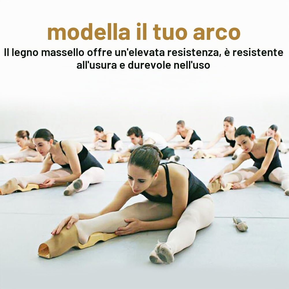Barella Piede Balletto, Danza Classica in Legno Stretch con Enhancer con Fascia Elastica ,per Adulti e Bambini Danza Dell'Arco Attrezzatura per Danza in Legno per 35-40 Metri