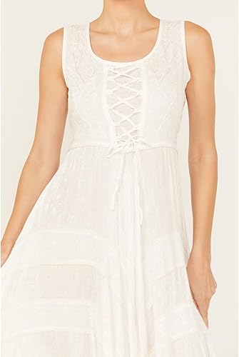 Vista 3 de Scully Vestido sin mangas para mujer con cordones frontal de longitud completa gris ceniza HC118