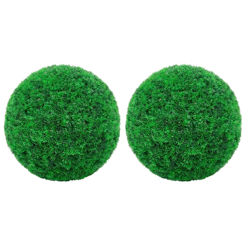 vidaXL Fake Plant 2 Pcs, Faux Boxwood Ball for Garden Decor, Artificial Boxwood Plant Ball Shaped for Planter, Boxwood Ball Artificial Plant, 17.7