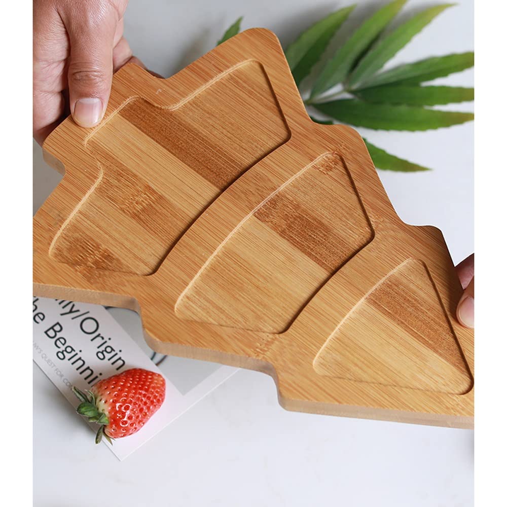 HEXEH Salatteller Kreativer Keramik Weihnachtsbaumform Snackplatte mit Tablett Snack Snack Teller Snack Fruchtschalenplatte Frühstück Salatplatte Plastikteller