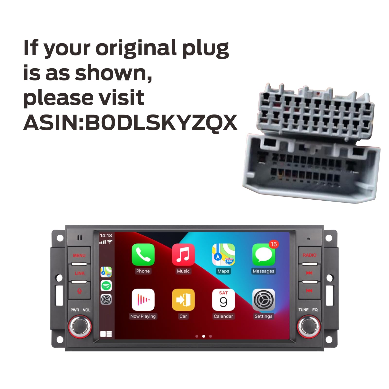 per Jeep Wrangler JK Compass Patriot/Chrysler/Dodge RAM Charger, 7 pollici Touch Screen Stereo Wireless CarPlay Andriod Auto Ricevitore Auto con Bluetooth Mirror Link FM RDS