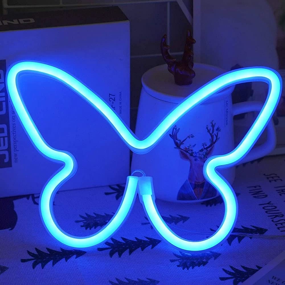 2 Luci Neon A Farfalla LED - Insegna Decorativa Per Camera Da Letto, Con Alimentazione USB O Batterie - Foto 8