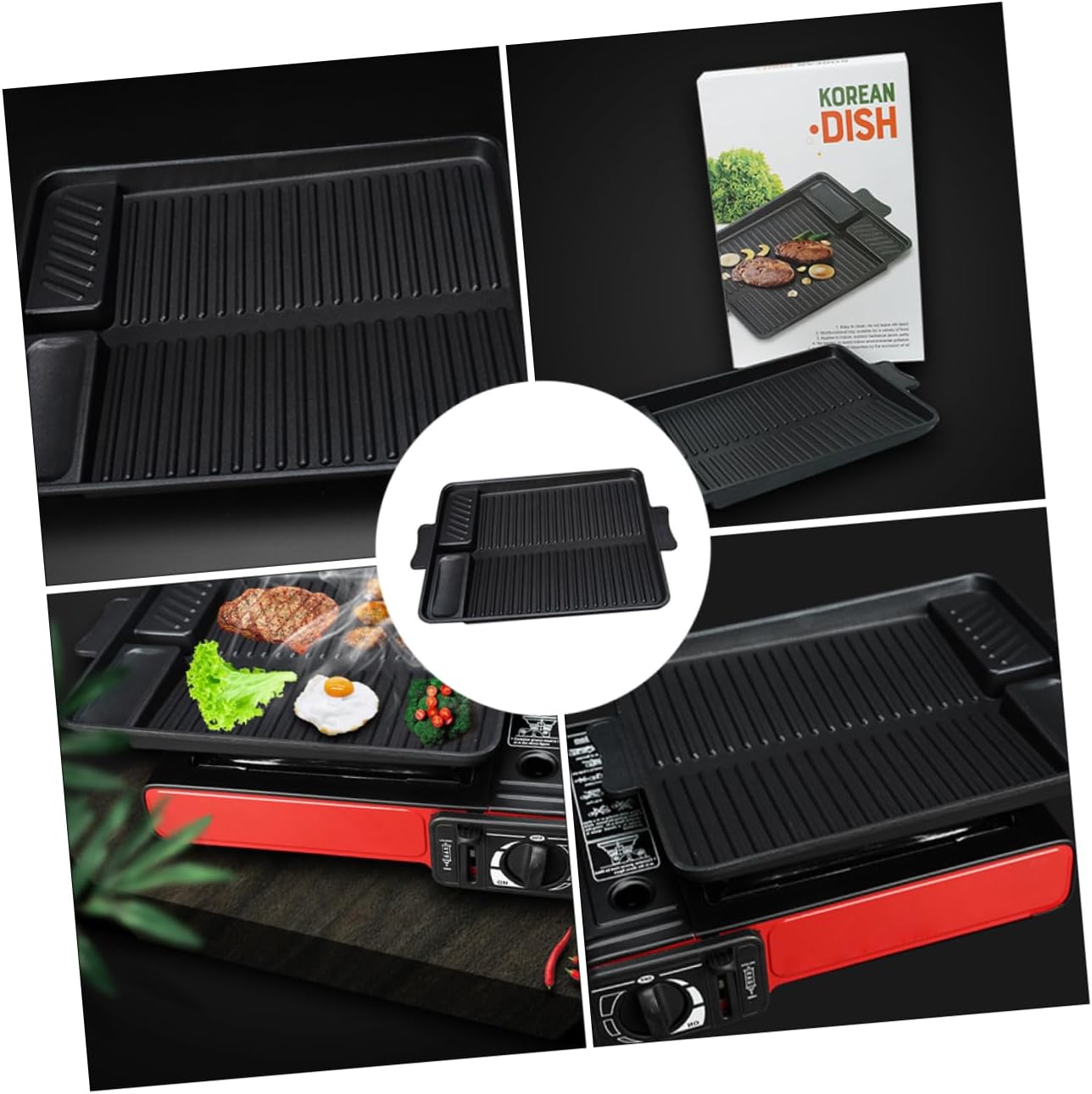 HANABASS Barbecue Griddle Pan Outdoor Grill Tray Grill Plate Bbq Bakeware Rectangular Baking Pan Dishwasher Safe
