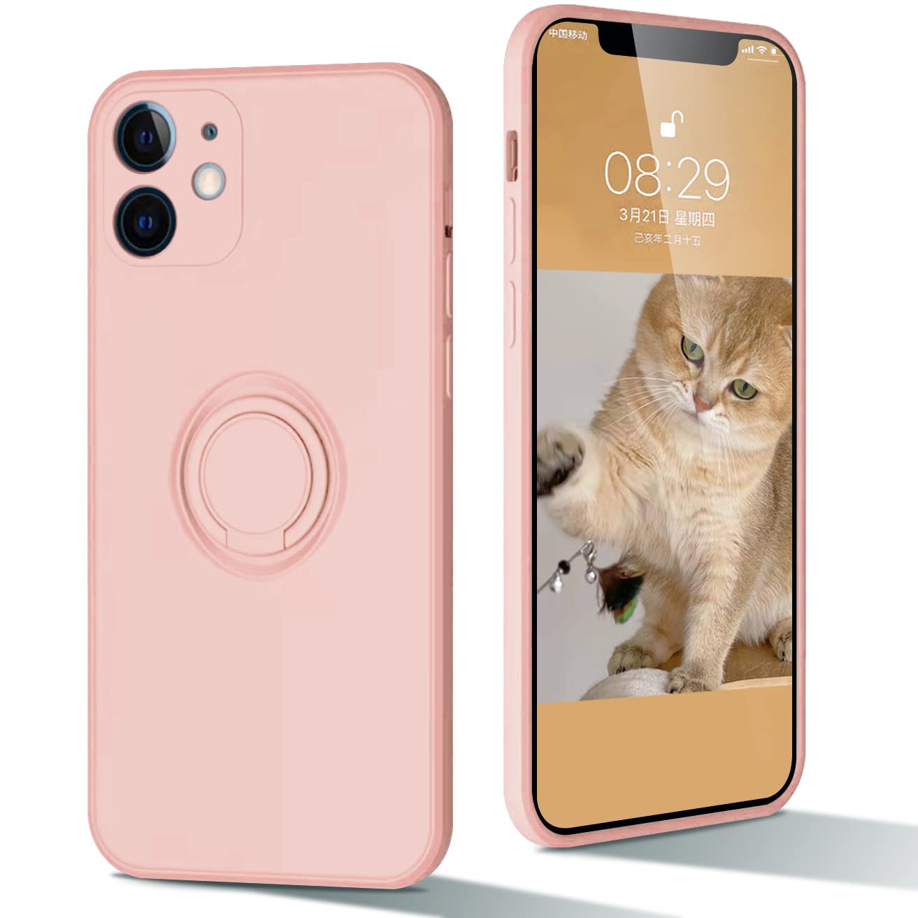 Amazon.co.jp: iPhone 12 mini ケース リング付き 回転 シリコン 