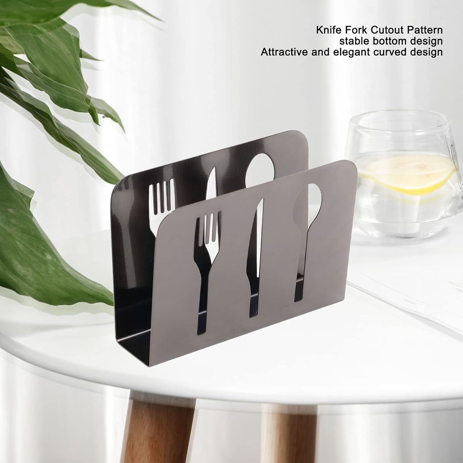 Evaluemart Metal Napkin Tissue Holder | Stainless Steel Cocktail Tiny Table | Standing for Kitchen - Table Decor Outdoor Silver Napkin Tissue Holder 3