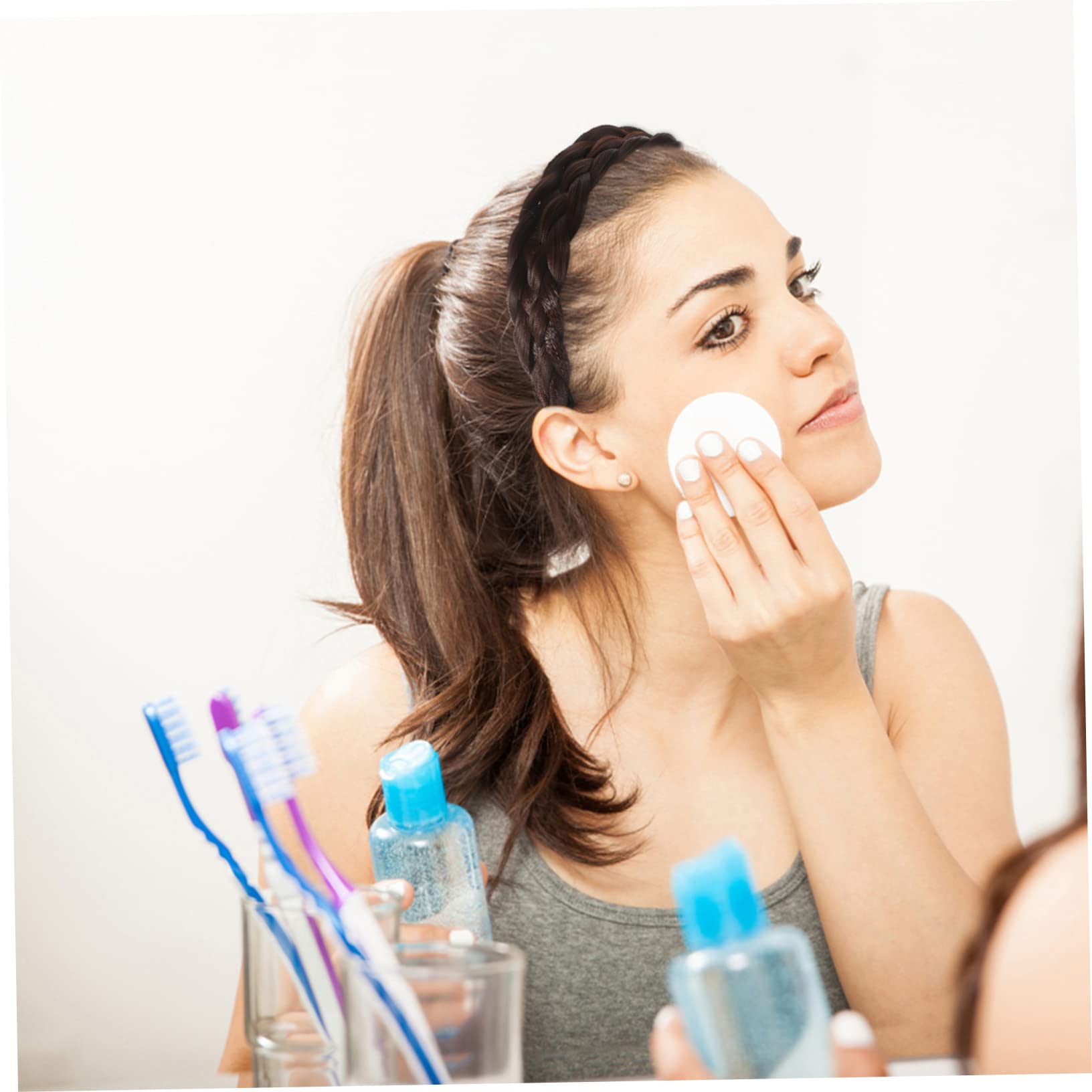 POPETPOP 5pezzi Cerchietto Intrecciato Per Donne Con Design Naturale e Leggero Accessorio Multifunzionale Per Sport Makeup e Uso Quotidiano Parrucca Finta Profondità