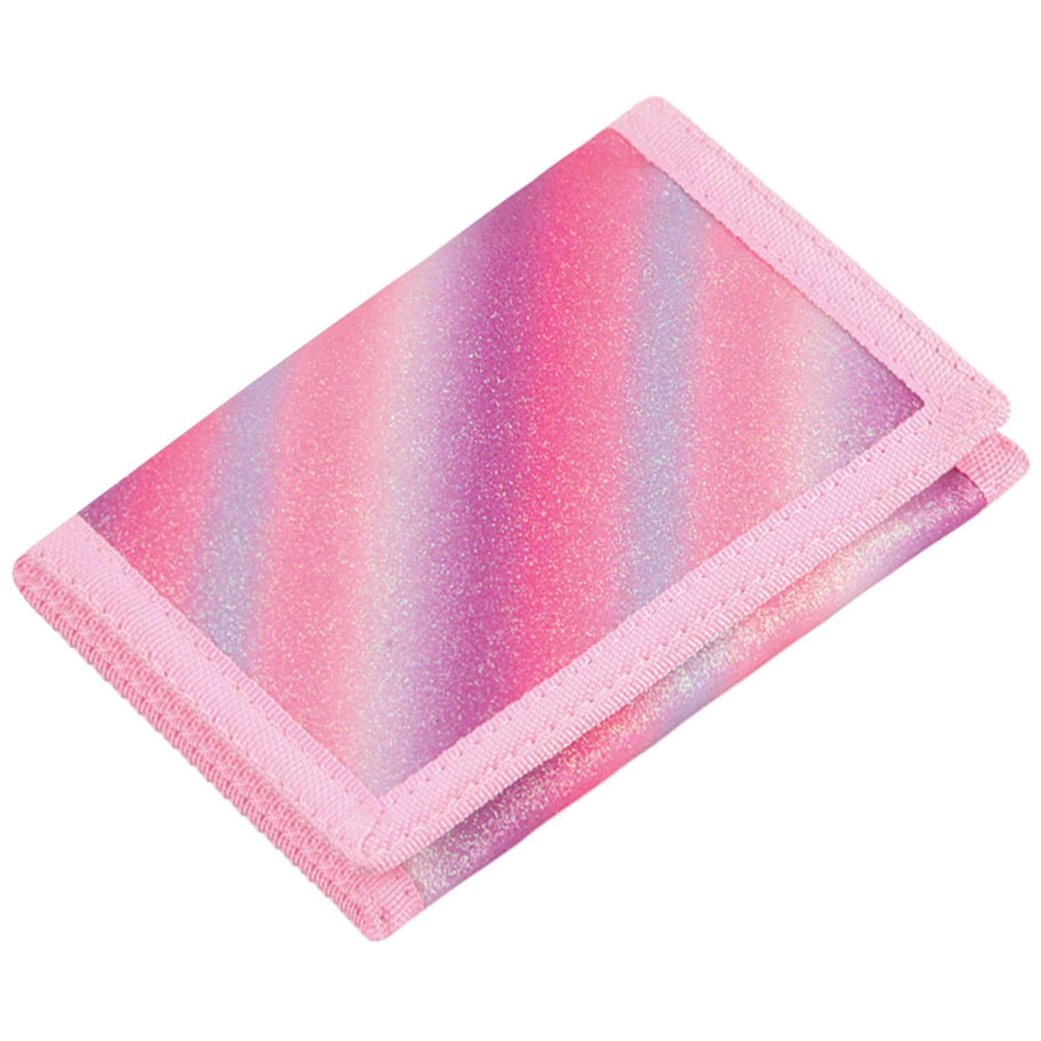 Kids Wallet for Boys Girls Teens Trifold, Canvas Toddler Wallet for Boys, Cute Zipper Wallets Youth with Coin Pocket Card Holders, Novelty Wallets for Childrens Birthday Gifts (Rainbow Glitter 08)