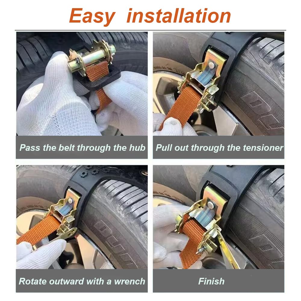 Cadenas Coche Nieve para Smart #1 2023-pr, Austables Antideslizante Cadenas, Instalación Rápida, para Carreteras con Hielo y Nieve, Cadenas Nieve,B-6PCS