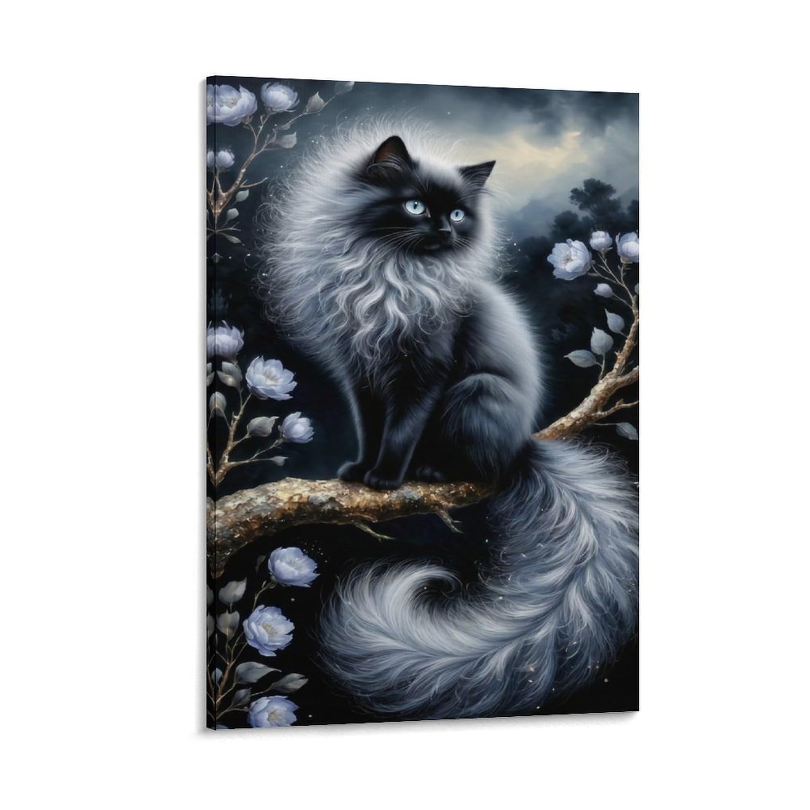 DHBANEIOK Fantasy Cat Art_1 Poster Artwork Canvas Prints Picture Modern Wall Art Picture Wall Hanging for Home Decorations 20x30inch(50x75cm)
