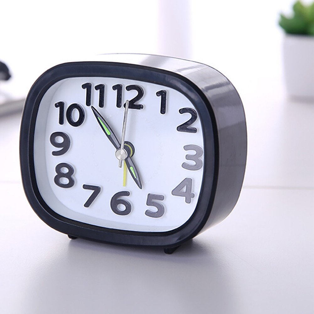 OAVQHLG3B Digital Alarm Clocks for Bedrooms Led Alarm Clock Rectangle Small Bed Compact Travel Quartz Beep Alarm Clock