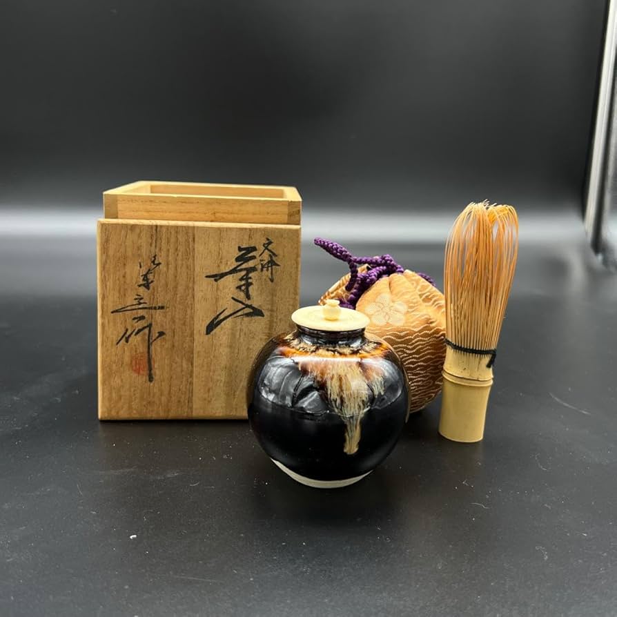 T新品未使用【桶谷定一・作、文琳茶入（仕覆付、共箱、茶道具）】 etchuya_chaire-bunrin-teichi-et