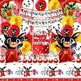 🐇【Decoraciones de cumpleaños para niños】Nuestro juego de decoración de cumpleaños no solo es adecuado para artículos de fiesta, sino también para decorar tu fiesta temática de conejitos para este importante cumpleaños. Haga que la fiesta de cumpleaños de su hijo esté llena de diversión y un ambiente cálido.