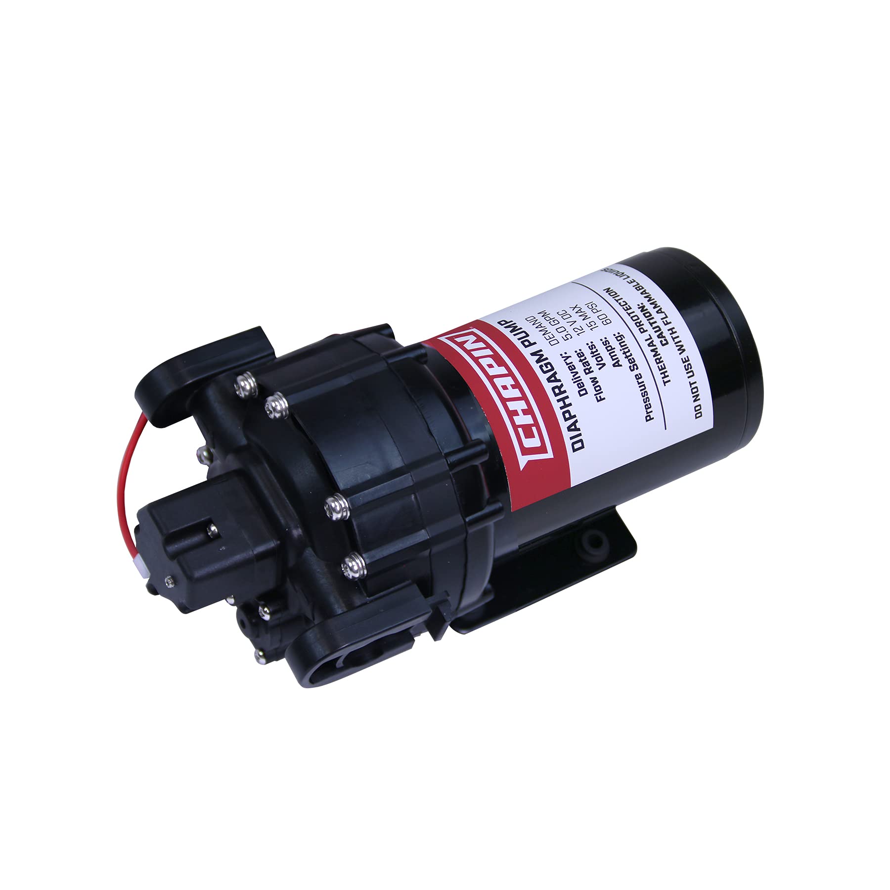 Chapin 6-9216 12V/5.0 GPM 60 PSI Self-Priming Diaphragm Water Pump for ATVs, Marine, Boating, Water Supply, Camping, RV Recreation &amp; Boom Spray Systems