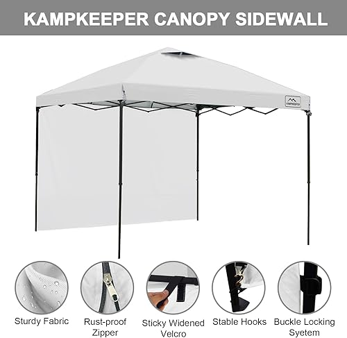 Miniatura 2 de KAMPKEEPER Paredes laterales instantáneas de toldo de 10 x 10 pulgadas con cremallera para marco de toldo desplegable, paquete de 3 paneles solares