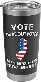 New Jersey Voter Quote / Difference Election Vote USA Flag Stainless Steel Insulated Tumbler