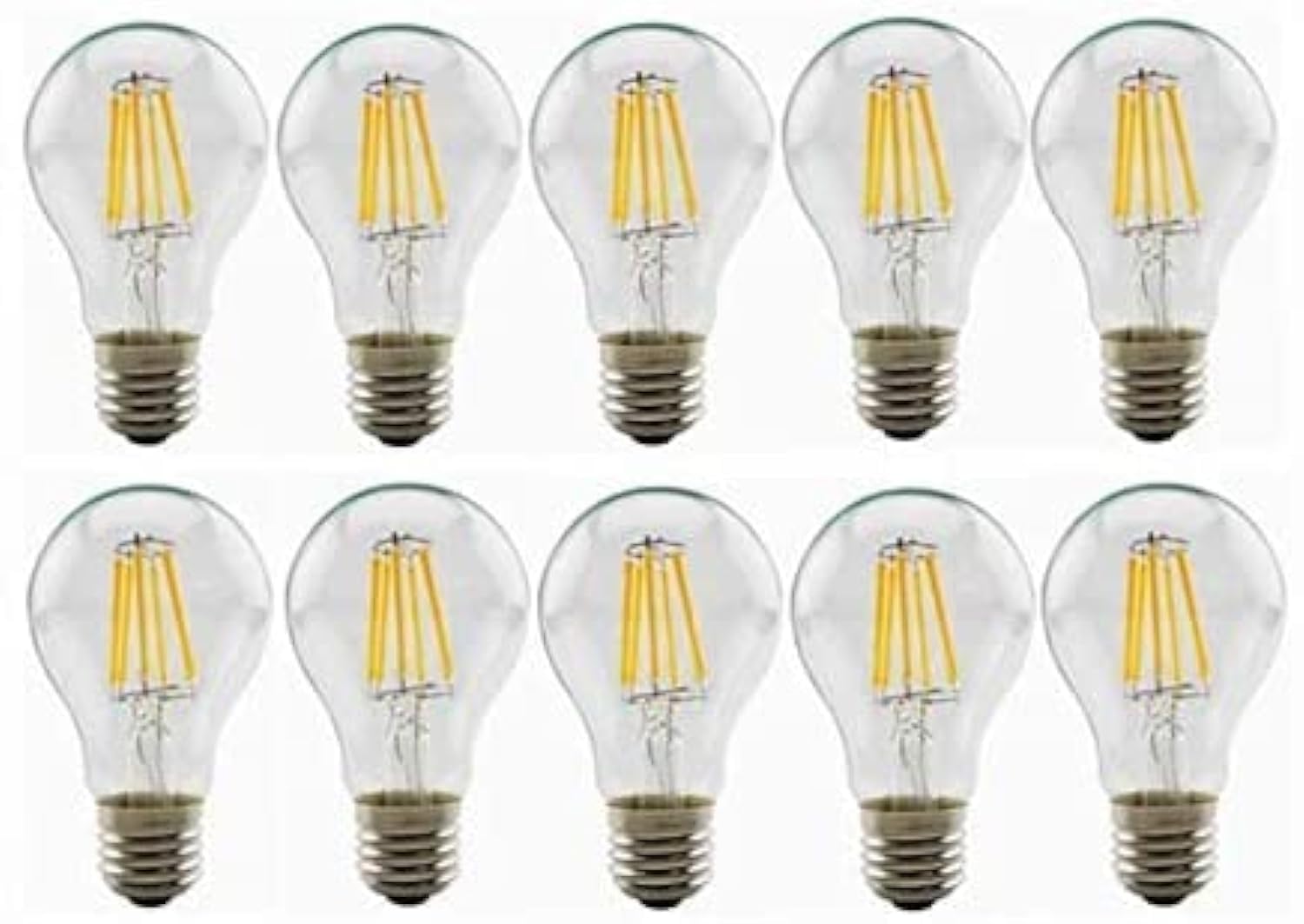 Interlight LED E27 Filament Bulb - Dimmable - 8W - Pack Of 10 (4000K)