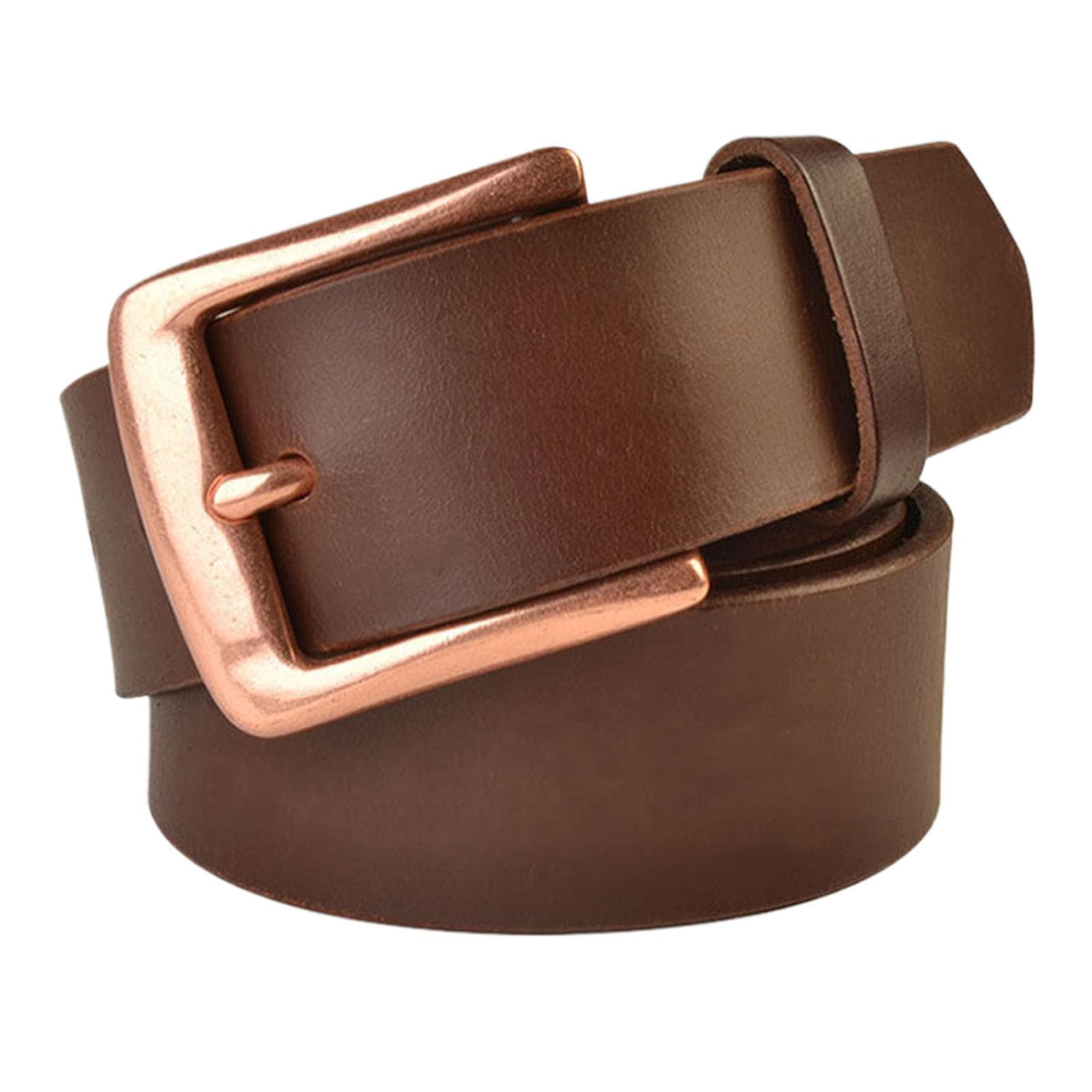 Cintura, cinture da uomo in pelle, cinture da cowboy casual regolabili con fibbia ad ardiglione for uomo con fibbia in metallo ramato