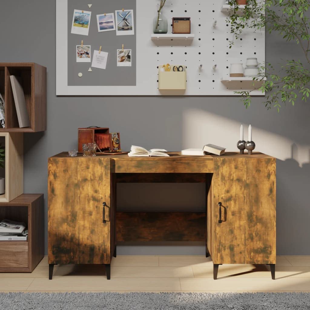 Scrivania con incenso, 140 x 50 x 75 cm, in legno di legno, tavolo da lavoro, scrivania ad angolo, per ufficio, studio, camera da letto, soggiorno A2