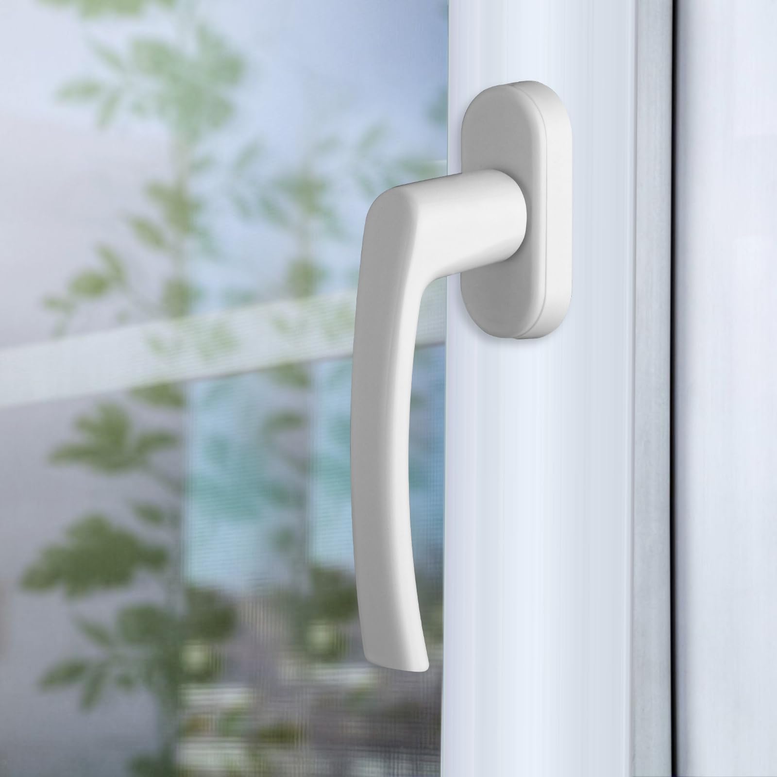 GETLITOOL Poignée de Fenêtre Blanche Aluminium sans Clé Sécurité Enfant Longueur de Tige 35mm