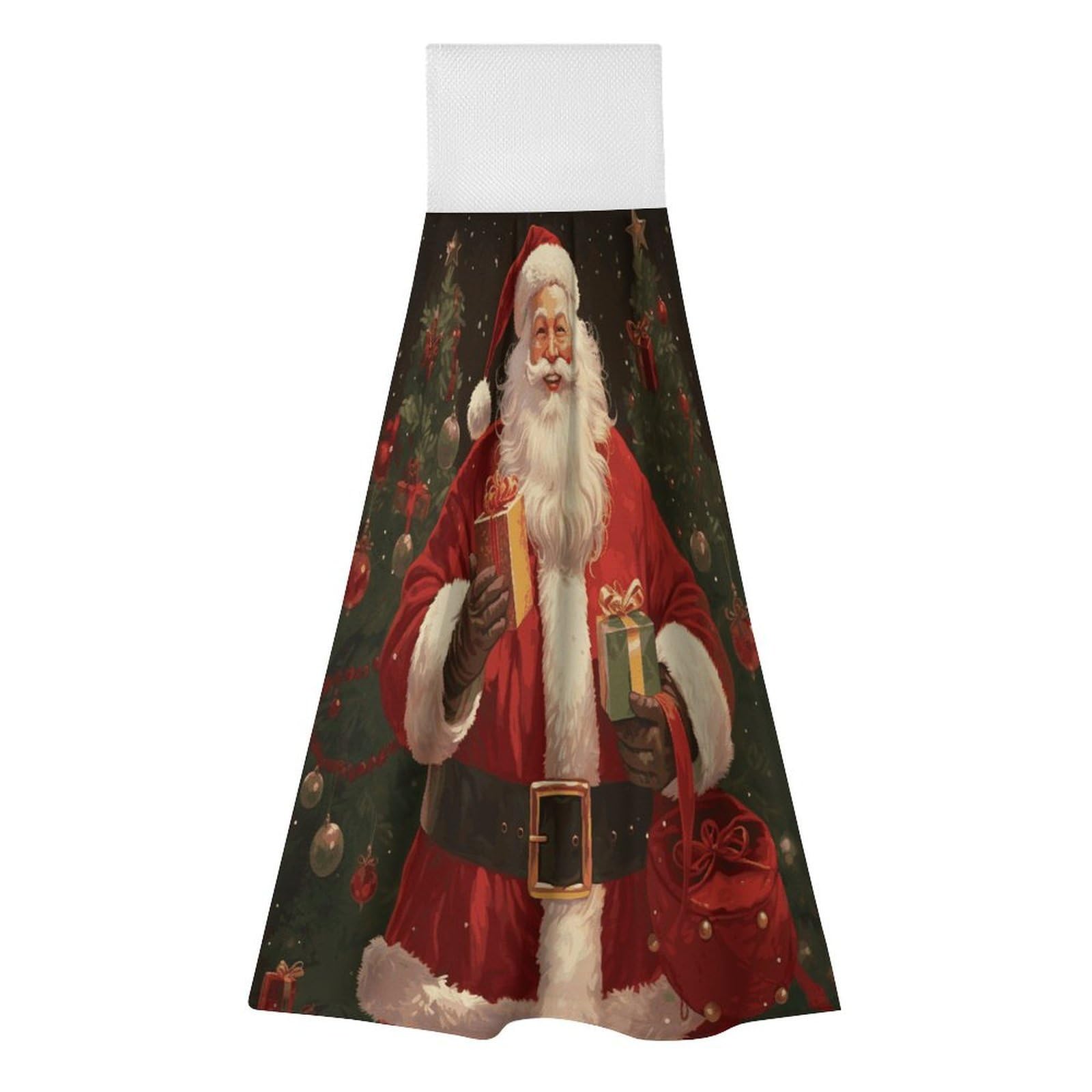 Khauerbc Style Santa Claus Hand Towel For Quick Drying & Absorbent,Kitchen Towels Polyester,11.9 * 11.6 In,Yoga Towel For Bathroom,Kitchen,Gym,Shower,Hotel,And Spa