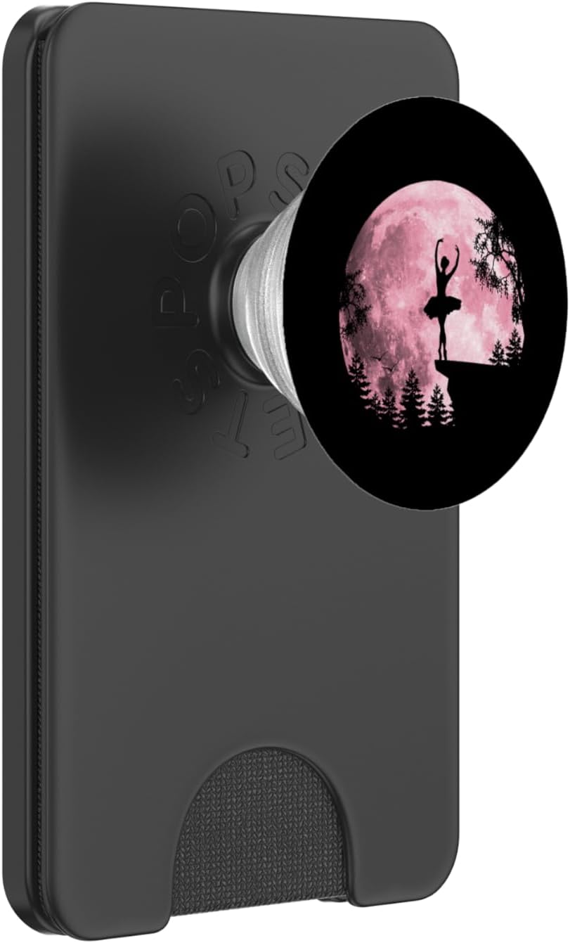 Ballet Dancing Pink Full-Moon Ballerina Women Girls PopSockets PopGrip for MagSafe