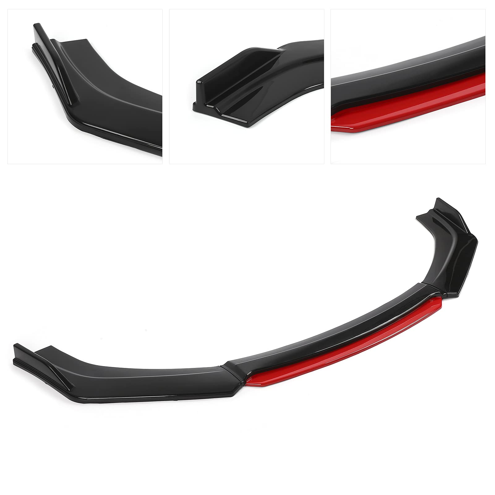 Il Kit Spoiler per Labbro del Paraurti Anteriore Universale Nero Rosso Migliora le Prestazioni Aerodinamiche per la Maggior Parte delle Auto