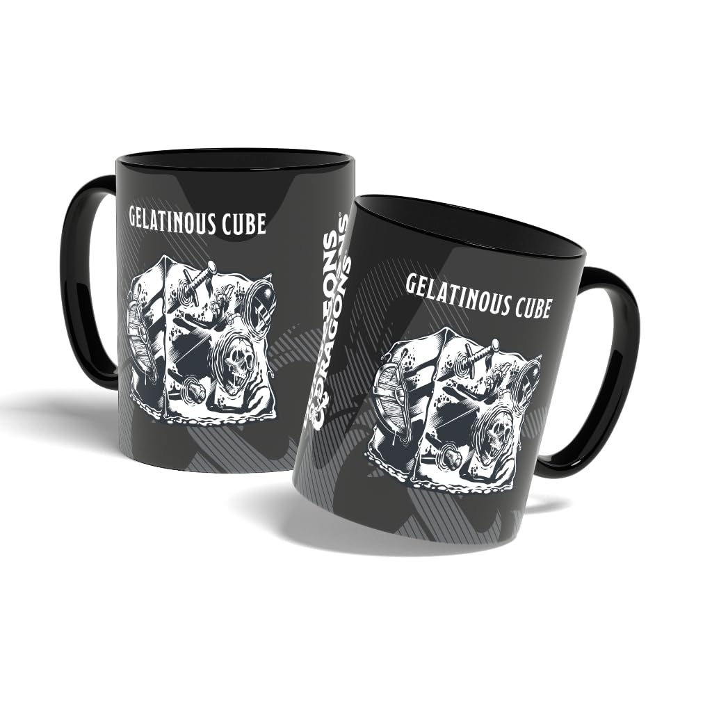Konix Dungeons & Dragons Gelatinous Cube Ceramic Mug, Black and White 320 ml