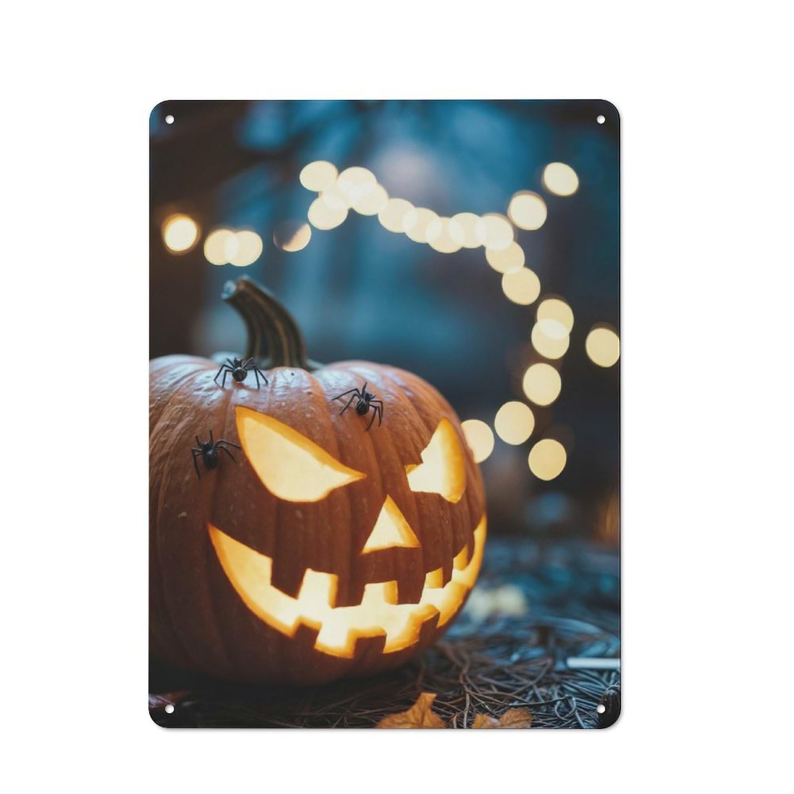 Junmoney Spooky Jack-O-Lantern For Café Or Restaurant, Vintage Metal Sign 40X30cm, For Vintage Wall Decor Fans, For Cafés, Pubs And Restaurants
