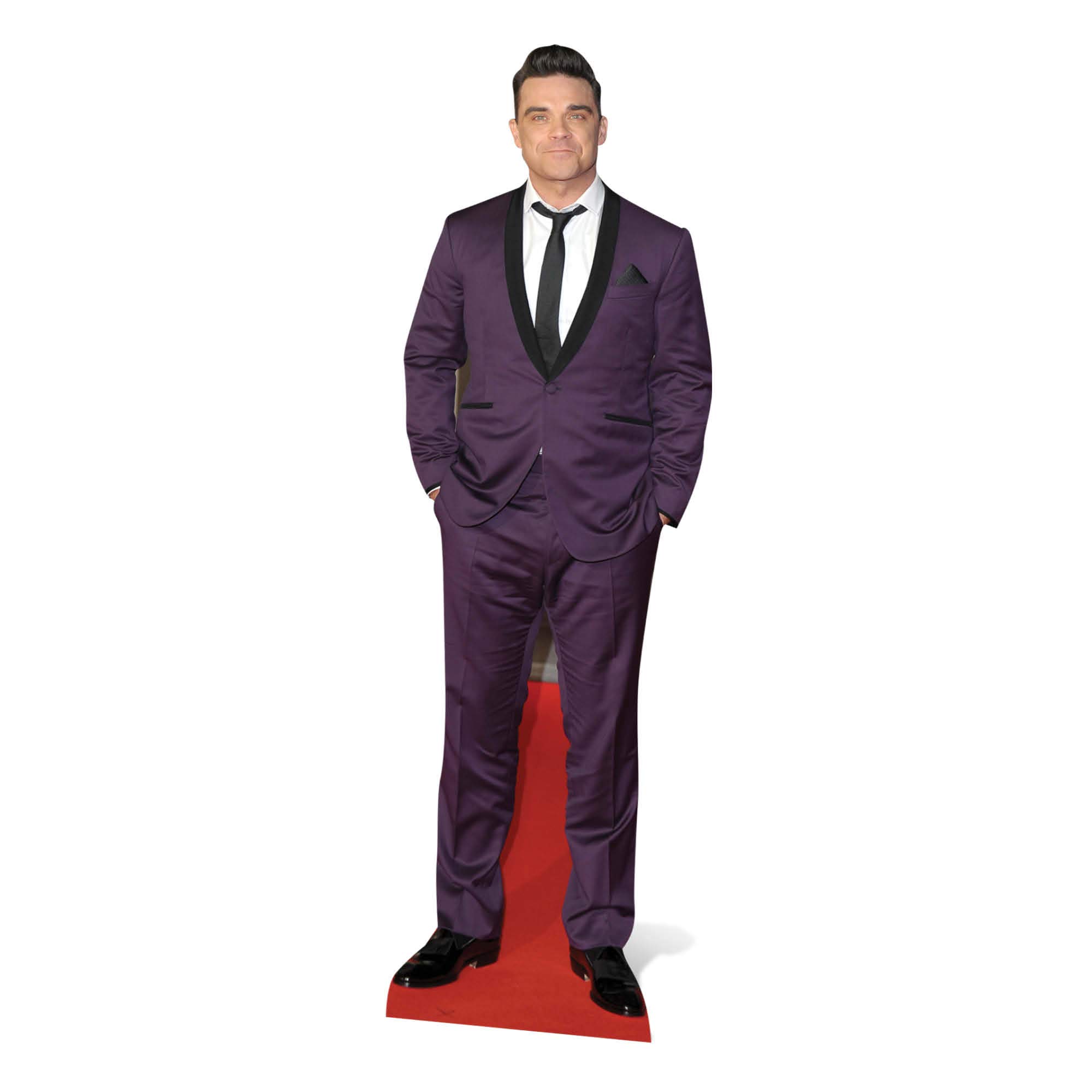Robbie Williams Purple Suit Pop Singer Fun Cardboard Cutout - Great for Parties!