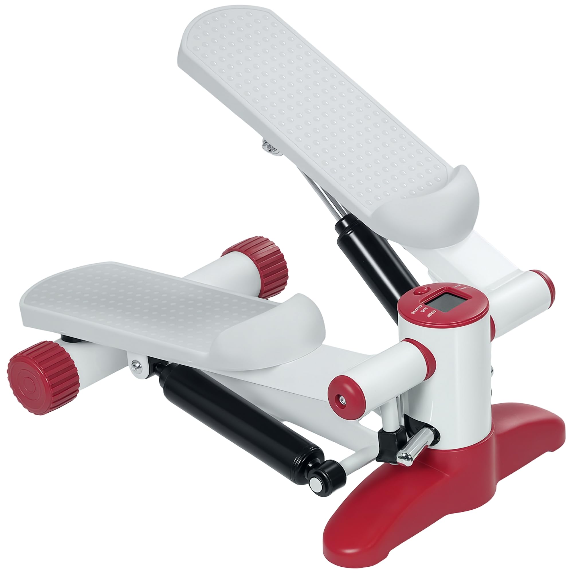 Stepper SPORTNOW Avec Guidon Réglable 3 Niveaux - Stepper Fitness Écran LCD Blanc Et Vert