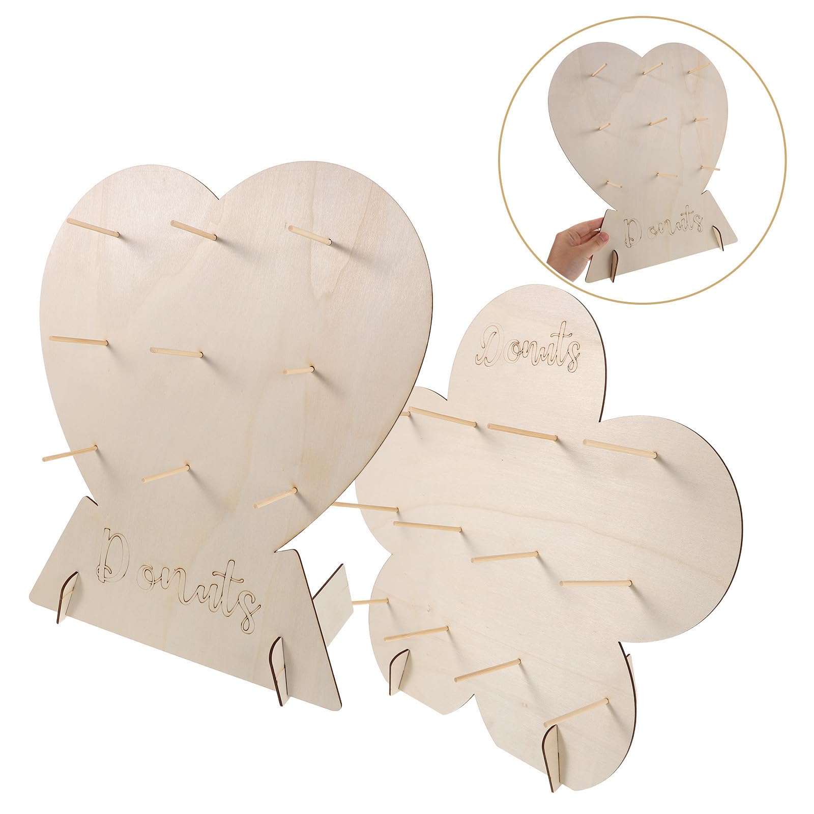 Toyvian 6 Pezzi Espositore per Torte a Livelli in Legno Beige per Feste