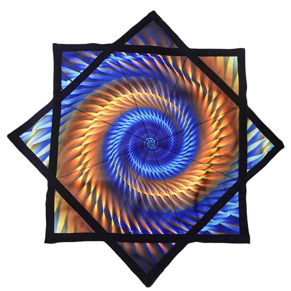 BVCY Flowstar Beginners Flow Star Spinning Cloth Easy to Rotate Sided Print Juggling and Skill Toy Fingertip Rotating Flow Toy Dapo Star Yellow&Blue (R02-style2)